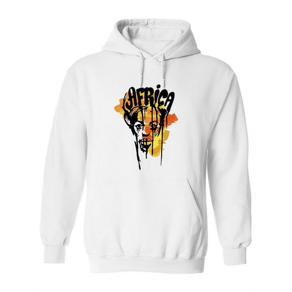 Africa In Smeared Ink Sketch Hoodie Women -Image by Shutterstock, Female 3X-Large