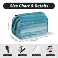 thumbnail image 5 of Sikiie Teal Turquoise Fluid Stripes Print Flip Double-layer Pencil Case, All-purpose Stationery Bag for Study and Office, Zipper Design, Unisex, 5 of 7