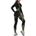 thumbnail image 4 of Chándal de entrenamiento para mujer Conjunto de 2 piezas Leggings de cintura alta y Top corto de manga larga Ropa deportiva de yoga con cremallera frontal Adepaton LRWJ007-18, 4 of 6