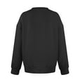 thumbnail image 5 of Women's Casual Fashion Solid Color V-Neck Long Sleeve Lightweight Pullover Sweatshirt with Pockets for Warmth and Comfortable Fit,Black,3XL, 5 of 6