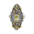 thumbnail image 3 of Vintage Art Deco Peridot Cubic Zirconia Statement Ring size 7 Jewelry Ring Gold Silver, 3 of 6