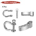 thumbnail image 4 of Hebilla de Shackle de Pulsera de Paracord Uxcell [4PCS] - Gancho de Metal O Ajustable para Pulseras Cinturón [Cabeza Plana Plateada], 4 of 6