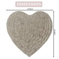 thumbnail image 2 of Home Weavers Bell Flower Collection Bathroom Rug Heart Shaped Plush Rug Shower Floor Bathroom Bath Rug Non-Slip Soft Absorbent, Machine Washable Bath Mats for Bathroom Floor 25"x25" Heart, Linen, 2 of 9