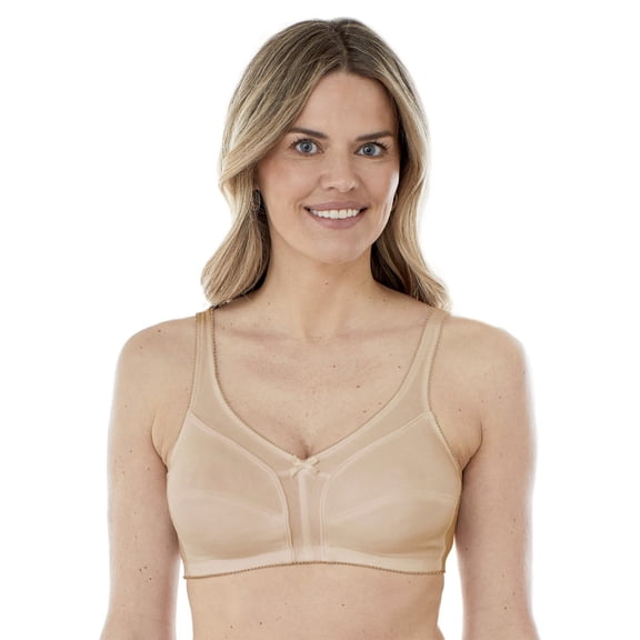 Women's Bestform 5006825 Unlined Wireless Cotton Bra with Seamed Cups (Nude 42C)