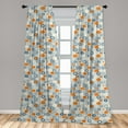 thumbnail image 5 of Ambesonne Grunge Curtains, Bullseye Hexagon Motifs, Pair of 28"x84", Navy Blue Orange Beige, 5 of 5