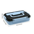 thumbnail image 3 of ROLKFUK Leak Proof Bento Box 1200ml - Stainless Steel Liner, Multi Compartment, Food Grade - ki-ds & Adult Lunch Box, Portable Lunch Container, Blue, 3 of 6