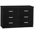 thumbnail image 1 of Better Home Products Commode Double en Bois Megan à 6 Tiroirs, Noire, 1 of 2