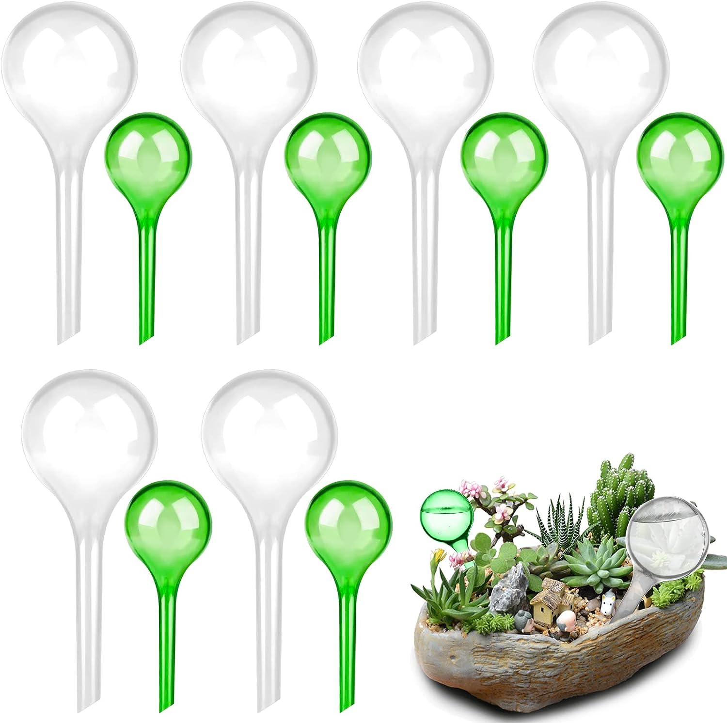 12Piece Plant Watering Globes 2 Sizes Self Watering Globes PVC Plastic