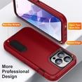thumbnail image 4 of for iPhone 15 Pro Case, iPhone 15 Pro Phone Case with Built in Kickstand, Shockproof/Dustproof/Drop Proof Heavy Duty Military-Grade Rugged Protective Cover for iPhone 15 Pro,Red,For iPhone 15 Pro, 4 of 9