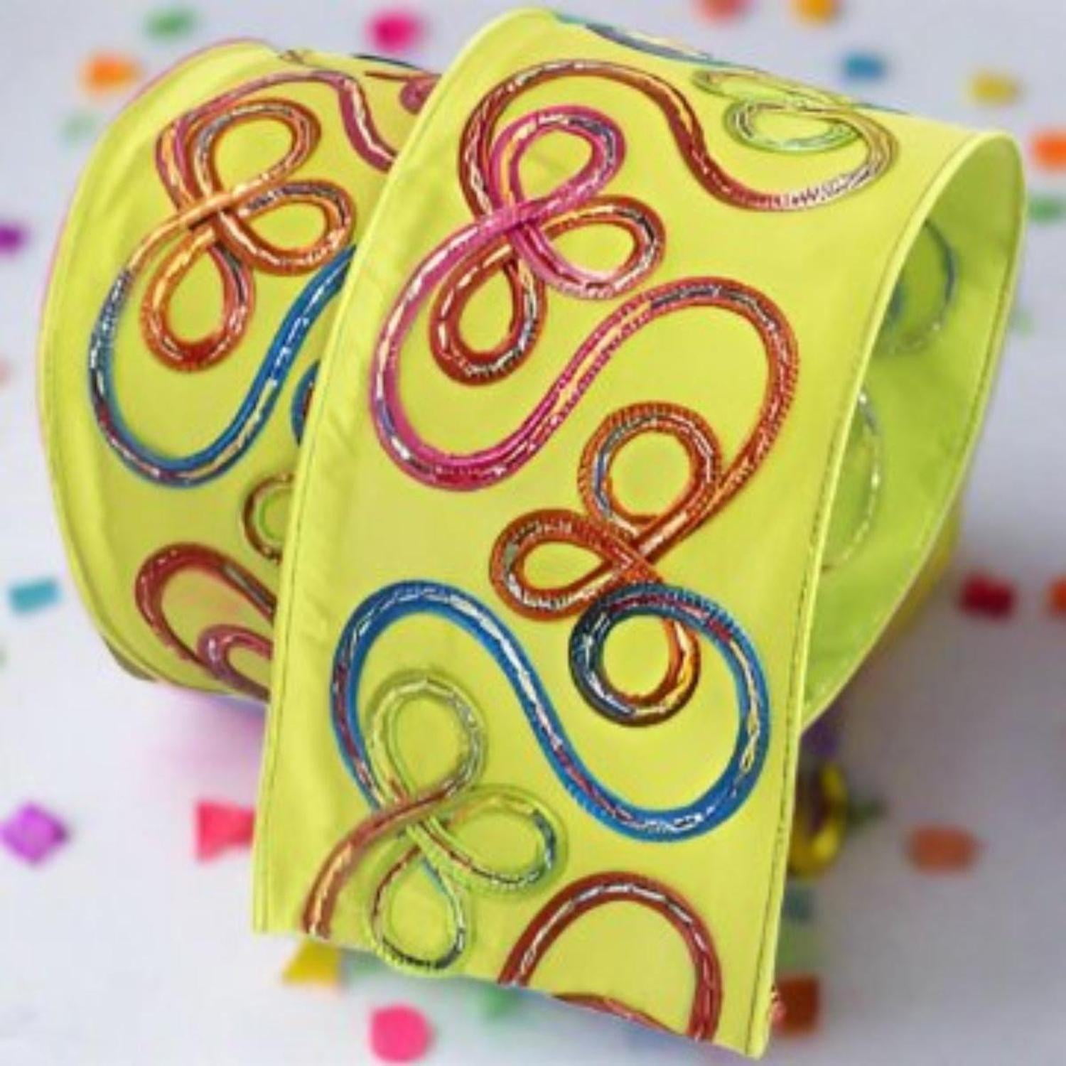 4" Candy Loop Ribbon: Lime Green (10 Yards)