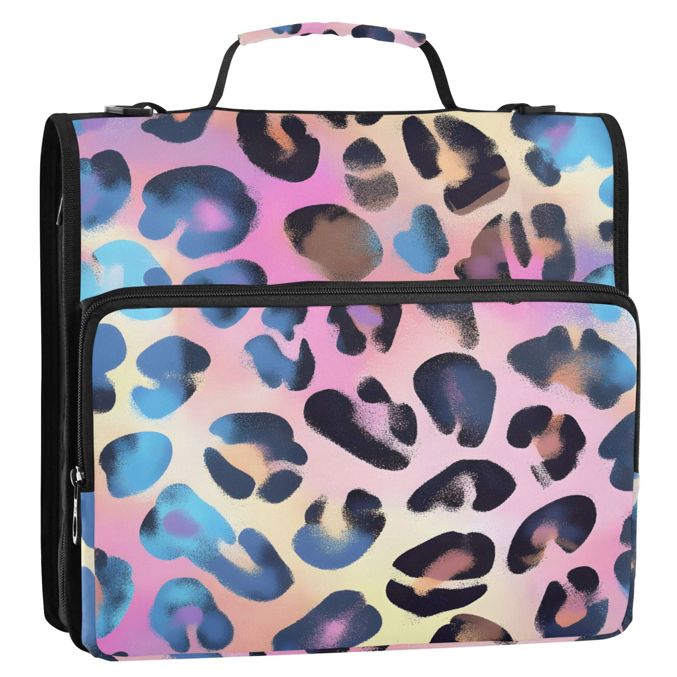 ALAZA Zipper Binder Leopard-a2 Print 3 Ring Trapper Keeper File Folder Organizer Bag
