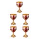 thumbnail image 1 of Advancent Copa de vino de lujo Copa de vidrio en relieve para aficionados al vino Vasos opulentos Calabaza roja dorada Type2 NO2, 1 of 1