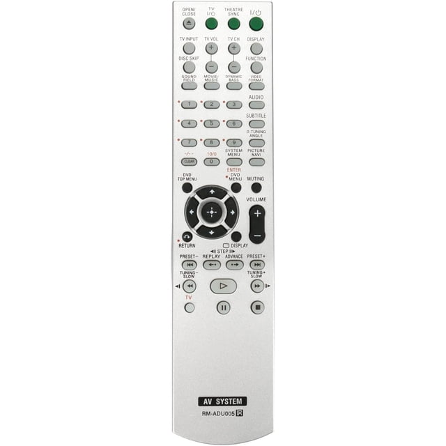 Control Remoto RM-ADU005 Compatible con Cine en Casa DAV-DZ20 DAV-DZ230 DAV-DZ630 DAV-HDX265 Infrarrojo