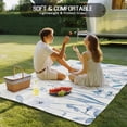 thumbnail image 4 of Blue Spring Floral Outdoor Rug for Patio/Deck/Porch, Non-Slip Large Area Rug 4 x 6 Ft, Summer Flowers Botanical Elegant Indoor Outdoor Rugs Washable Area Rugs, Reversible Camping Rug Carpet Runner, 4 of 8