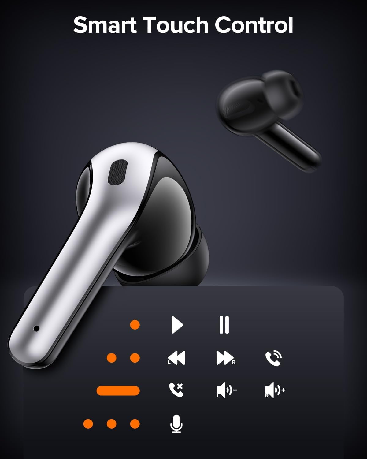 TAGRY Bluetooth Headphones True Wireless Earbuds 60H Playback LED Power Display Earphones with Wireless Charging Case IPX5 Waterproof in-Ear Ear buds with Mic for TV Smart Phone Laptop