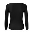 thumbnail image 5 of Black Trendy Cream Womens Sweaters Women Solid Color U Neck Knitted Sweater Bottoming Turtleneck Tops Sweaters for Women, 5 of 5