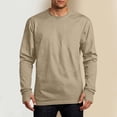 thumbnail image 2 of Men's Tops Dqueduo Men's Solid Color Long Sleeve Casual Round Neck T-Shirt, Sizes S-XXXL Beige M, 2 of 8
