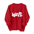 thumbnail image 1 of Penkiiy Chandail en Molleton pour Femmes Saint-Valentin Imprimé Cœur d'Amour Pull Décontracté Manches Longues Blouse Saint-Valentin TG Rouge, 1 of 7