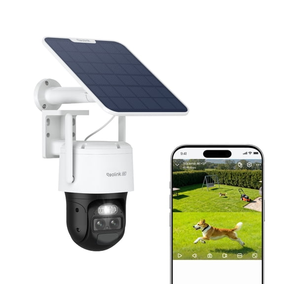 Reolink TrackMix Wi-Fi 4K 8MP Solar Security Camera, Auto Tracking, Pan Tilt, 6x Hybrid Dual-Lens Zoom, Color Night Vision