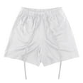 thumbnail image 3 of Aayomet Running Shorts for Men Drawstring Color Solid Mesh Summer Double-Line Shorts Men's pants (White, L), 3 of 5