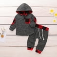 thumbnail image 2 of Baby Boys Tops Clothing Newborn Kids Baby Outfits Clothes Top Hooded Sweater+Flowers Printed Trousers, A1 L, 2 of 9