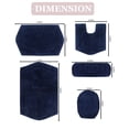 thumbnail image 3 of Home Weavers Waterford Collection 100% Cotton Non-Slip Bathroom Rug Set Machine Washable Bathroom Rug, Bath Rug, U Shaped Contour, Lid Cover, Toilet Tank Cover, Navy Color 5 Piece Bath Rug set, 3 of 8