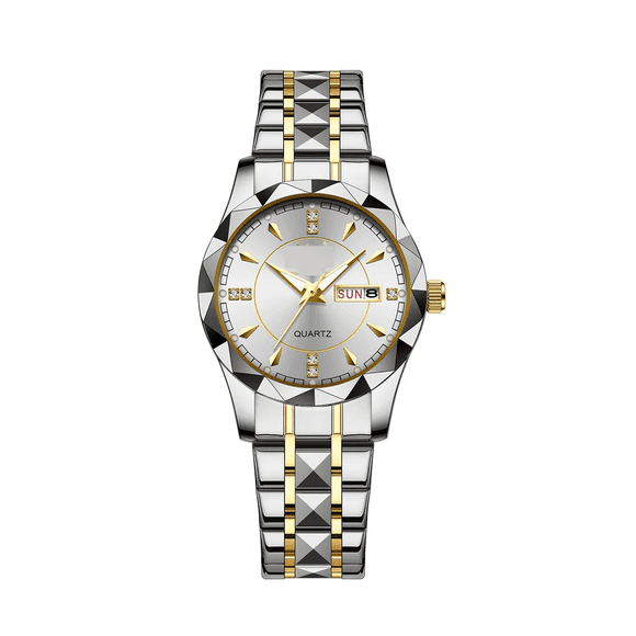 "Reloj De Pulsera Empresarial Cuarzo Con Calendario Mujer LAB.G plata "
