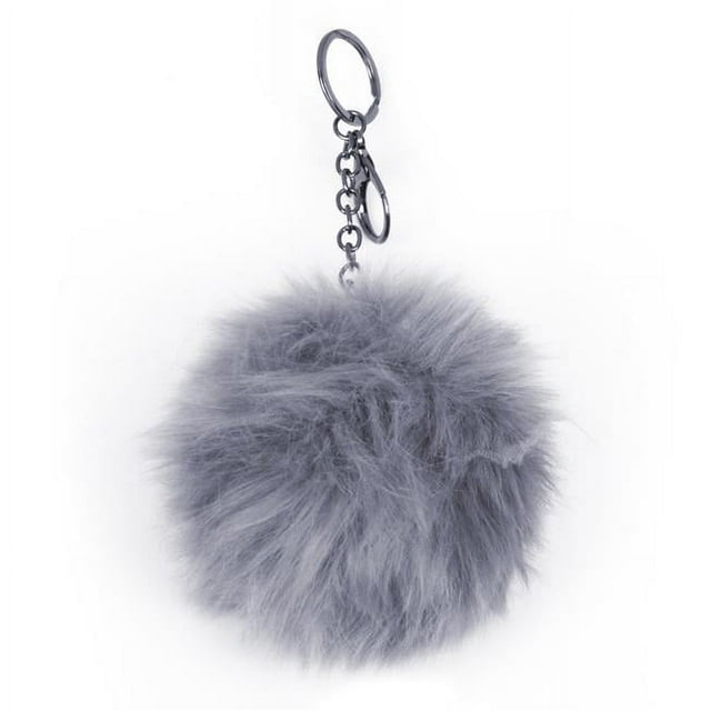 Luxe Faux Fur 676685047786 Boules de Pompon - Gris