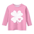 thumbnail image 2 of T-Shirt de la Saint-Patrick pour Filles, Mignon T-Shirt Graphique à Manches 3/4 Col Rond avec Imprimé Irlandais, Hauts Décontractés Printemps Été pour Vacances, Fête d'Anniversaire et Usage Quotidien Rose 150, 2 of 5