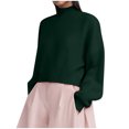 thumbnail image 2 of GDREDA Womens Sweaters Fall 2024 Long Lantern Sleeve Oversized Sweater Casual Crewneck Loose Ribbed Knit Pullover Tops Dark Green,M, 2 of 4