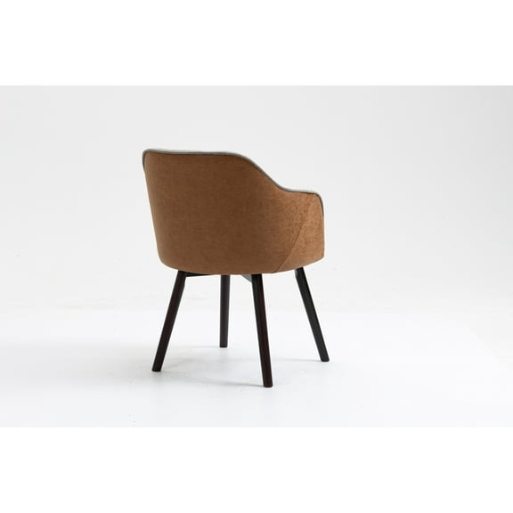 Upholstered Dining Armchairs Set Of 2 BROWN AND GRAY Espresso Finish