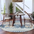 thumbnail image 3 of Navy Blue Starfish Coastal Round Area Rug 7Ft Washable Circle Rugs for Dorm Laundry Room, Beach Coral Botanical Nautical Non-Slip Carpet Floor Mats Indoor Outdoor Carpet Runner Aesthetic Home Decor, 3 of 8