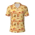 thumbnail image 2 of Daiia Wild West Colorful Pattern Men’s Polo Shirts,Solid Deck Shirt,Classic Fit, Breathable Cotton Polo for Casual and Sport Wear-3X-Large, 2 of 7