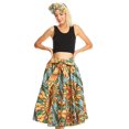 thumbnail image 5 of Sakkas Celine African Dutch Ankara Wax Print Full Circle Skirt - 535-Teal / Orange - One Size Regular, 5 of 5