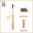 thumbnail image 2 of allBambu Bamboo Charcoal Toothbrush - Medium, Pink, 2 of 7
