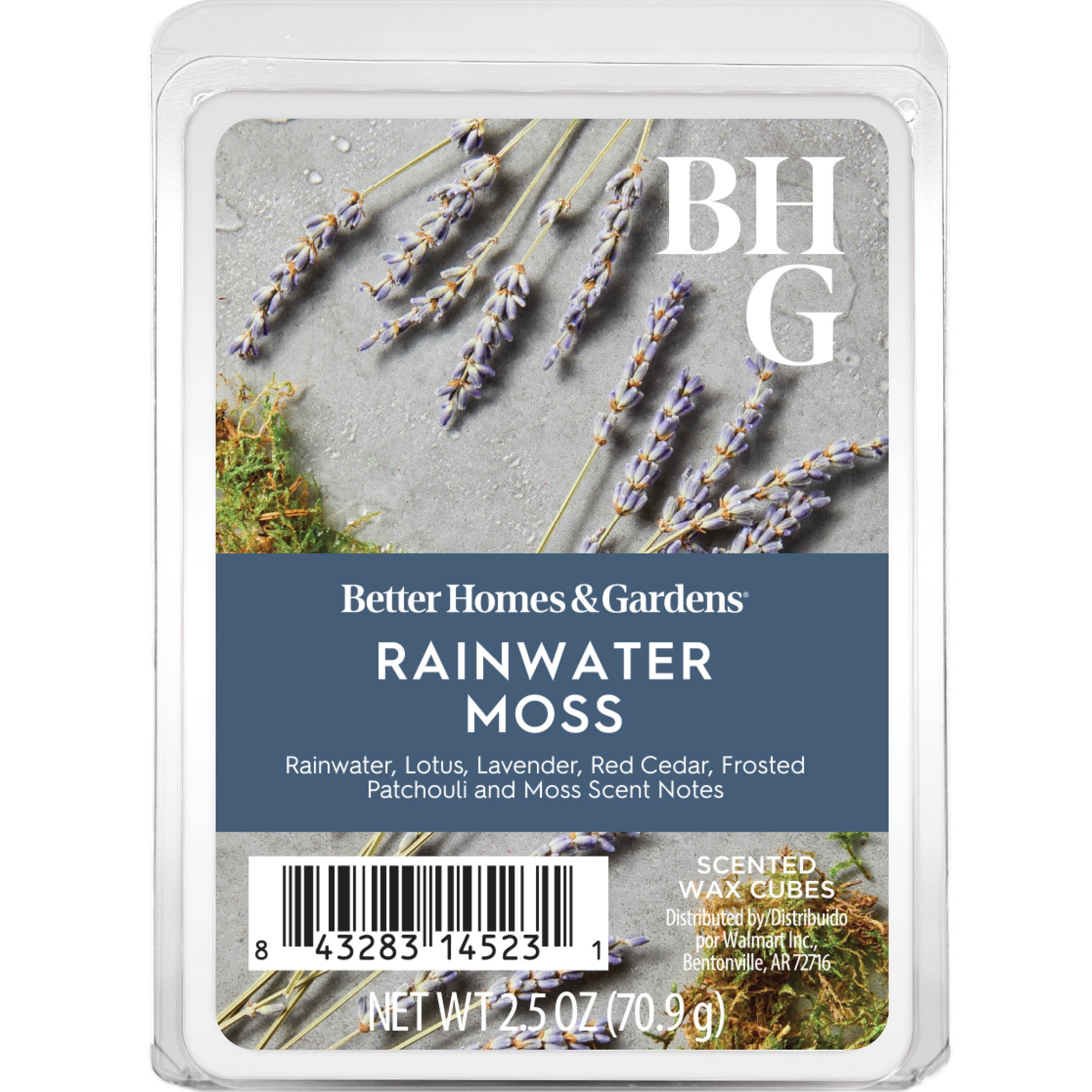 (4 pack) Rainwater & Moss Scented Wax Melts, Better Homes & Gardens, 2.5 oz (1-Pack)