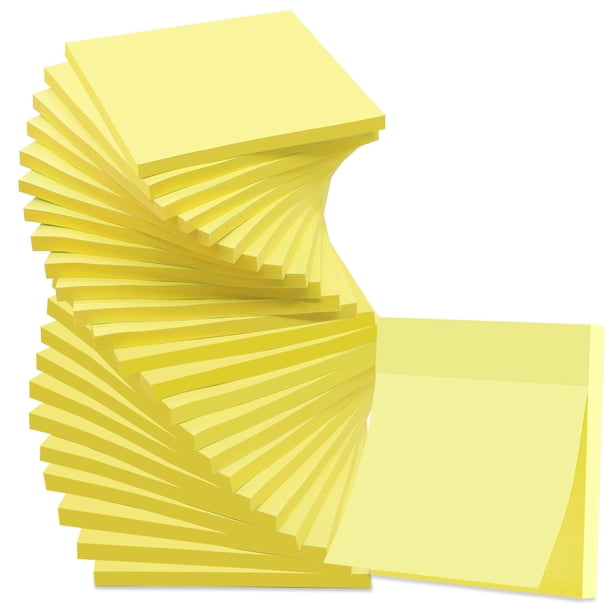 (paquete de 24) Notas adhesivas HCTBN de 7,6 x 7,6 cm, amarillas, fáciles de quitar