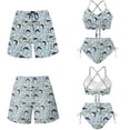 thumbnail image 6 of XYZCANDO Couple Matching Beach Set His Hers Swimwear Fish Camo Men's Beach Shorts & 2 Piece Women's Drawstring Bikini Hawaiian Outfits Vacation Pool Party Honeymoon Beach Wear, 6 of 6
