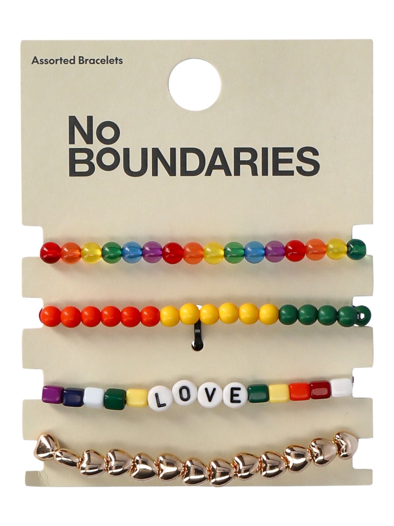 No Boundaries Beaded Stretch Bracelet Set, 4 Pack, Women’s
