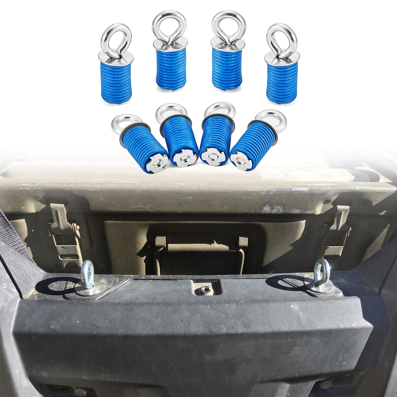 WEISEN 8 Pack Fit Polaris RZR Lock & Ride ATV UTV Tie Down Anchors