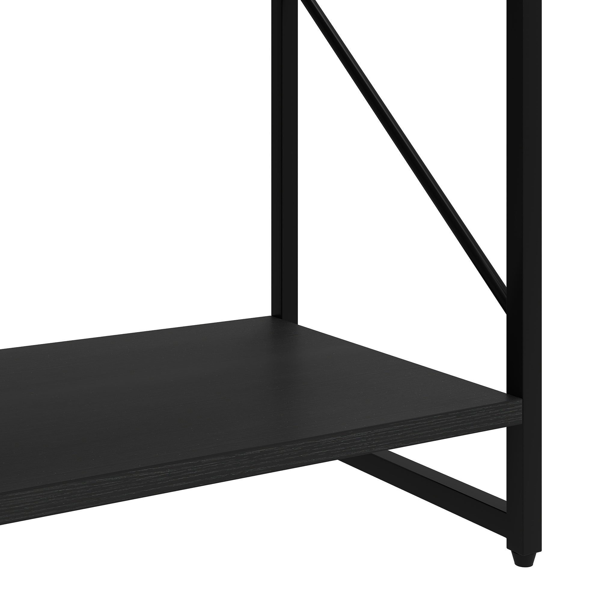 Uforic 5 Tier Bookshelf, Classic Home Office Bookcase Storage Organizer, Free Standing Book Rack,Black