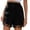 Black, variant on Womens Tassel Trim Wrap Skort Tie Waist with Casual Vacation Boho Style Shorts