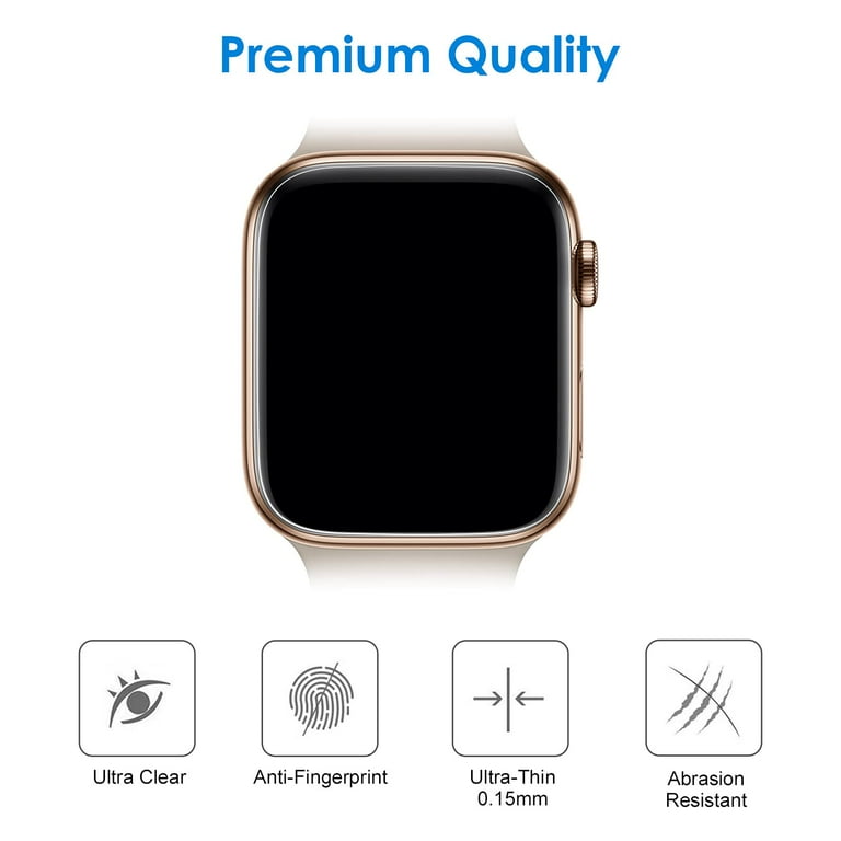 3 pcs Clear Soft Hydrogel Film Screen Protector for Apple Watch Series 6 5 4 SE 44mm Ultra Slim Touch Sensitive Fingerprint Unlock Transparent