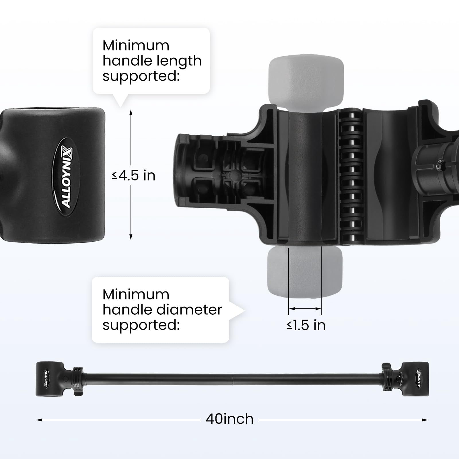 Dumbbell To Barbell Converter 2.0 - Transform Dumbbells Into Set For Home Gym  Adjustable Weight Bar With Anti-slip Foam Grip Steel Clamp & 200lb Max Capacity Compatible Standard
