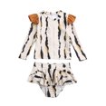 thumbnail image 6 of Toddler Girl 2 Piece Swimsuit Sport Soild High Waist Bikini Set Swimwear Bathing Suit,Size 2 Years-3 Years, 6 of 6
