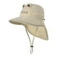 thumbnail image 3 of WUXIAN Toddler Kids Sun Hats Upf 50+ Protection Hat Wide Brim Beach Hats With Adjustable Chin Strap Safari Hat,Khaki,One Size, 3 of 6