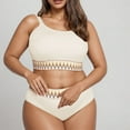 thumbnail image 4 of Swimsuit Sale 9.99 Women Summer Swimsuits for Women 2 Piece Halter Swimsuit Ribbed Knitted Bathing Suits Color Block Swimwear, 4 of 5