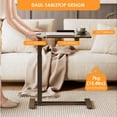 thumbnail image 4 of Table de Chevet Mobile au-Dessus du Lit avec Plateau Semi-Renversable et Roulettes Cachées, Bureau Assis-Debout à Hauteur et Angle Réglables, Bureau Roulant pour Ordinateur Portable pour la Maison, le Bureau, l'Étude, 4 of 10