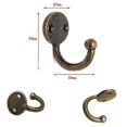 thumbnail image 4 of Lot 6pcs Retro Coat Hat Hook Door Wall Hanger Alloy 35 x 30mm -Bronze, 4 of 5