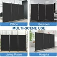 thumbnail image 5 of Karl home Room Divider, 3 Panel Folding Partition Privacy Screens, Portable Freestanding Polyester Wall Divider for Office,Room,Restaurant Separation, 102" W X 71" H (Black), 5 of 14